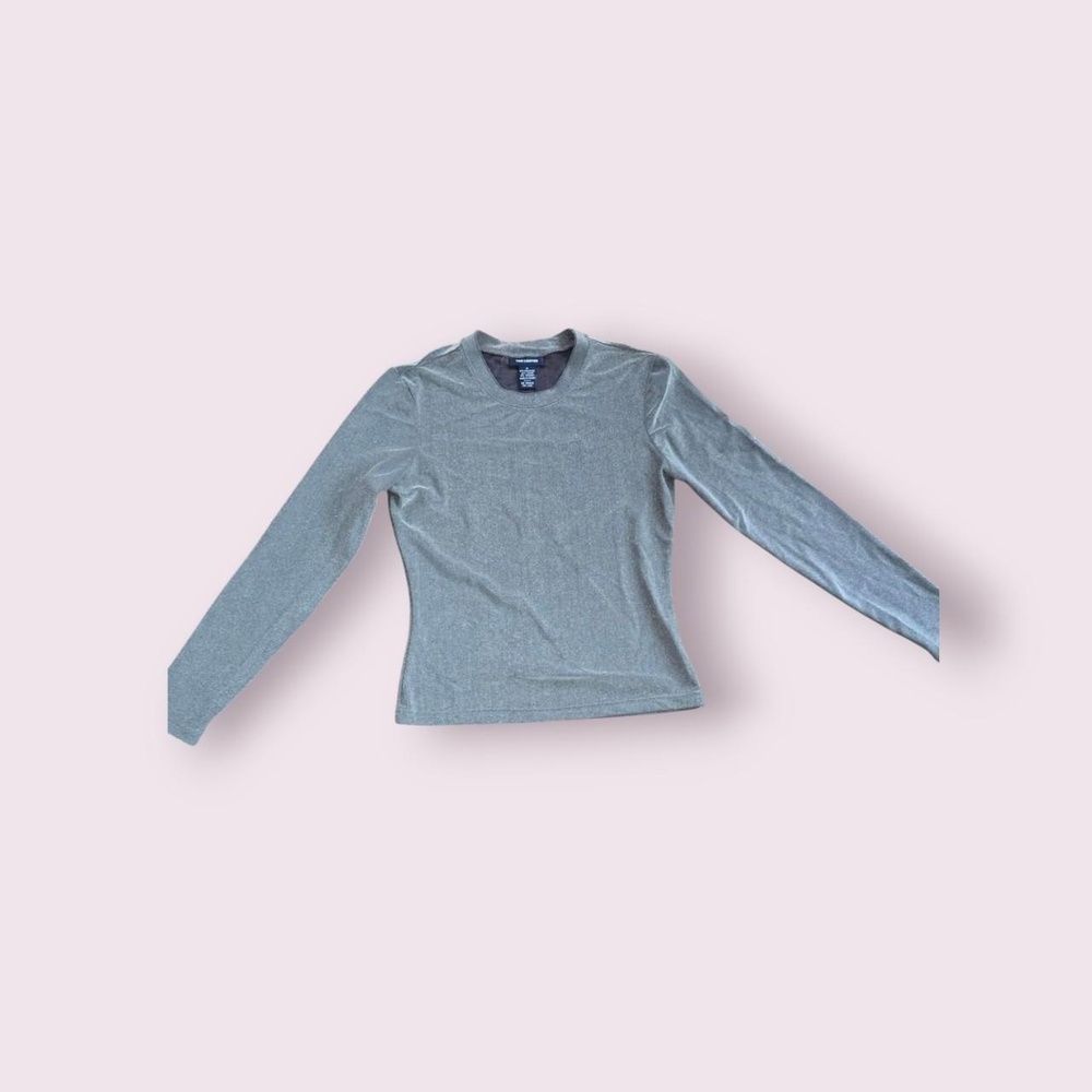 millenium cyber y2k top, shiny metallic long sleeve futuristic cyber top